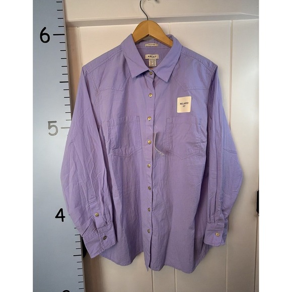 Ariat Tops - Ariat Woman Billie Jean Long Sleeve Shirt Button Down Blue Relaxed 2XL NWT